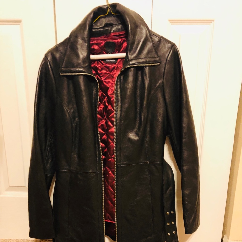 Black Leather Coat by Thinsulate